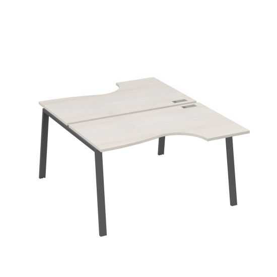 Рабочая станция столы (2х140) эргономичные Классика каркасTRE дуб / металлокаркас антрацит