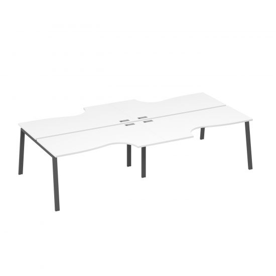 Рабочая станция столы Классика (4х160) опоры TRE белый премиум / металлокаркас антрацит
