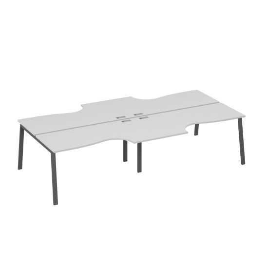 Рабочая станция столы Классика (4х160) опоры TRE серый / металлокаркас антрацит