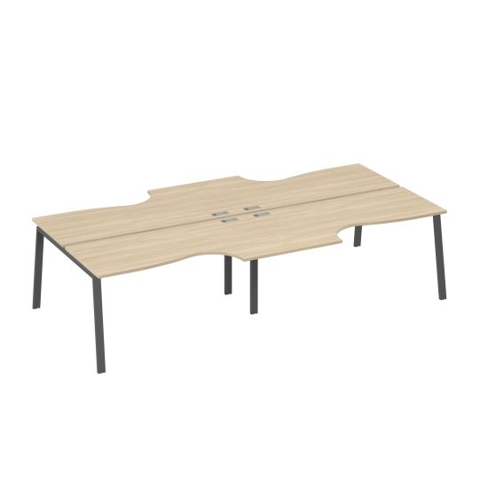 Рабочая станция столы Классика (4х160) опоры TRE дуб скандинавский / металлокаркас антрацит