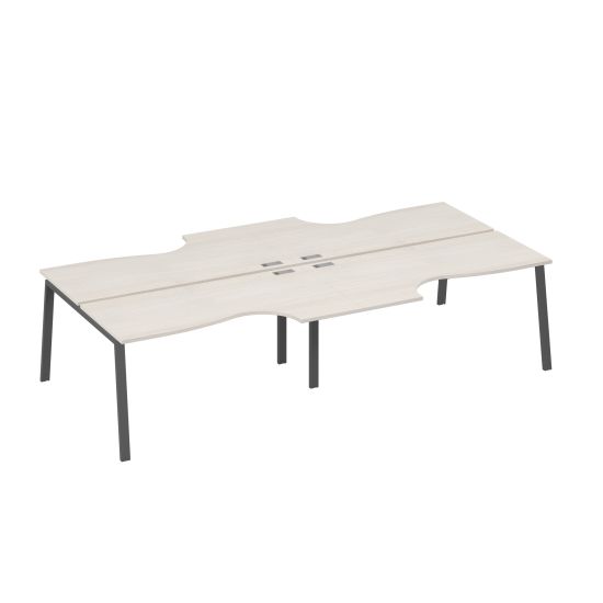 Рабочая станция столы Классика (4х160) опоры TRE дуб / металлокаркас антрацит