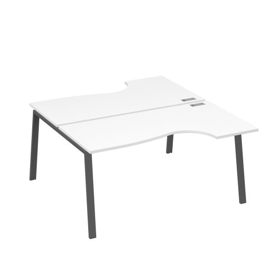 Рабочая станция опоры TRE (2х160) столы Классика белый премиум / металлокаркас антрацит