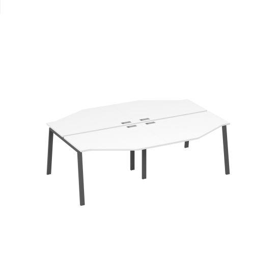 Станция на каркасе TRE столы (4х120) Техно белый премиум / металлокаркас антрацит