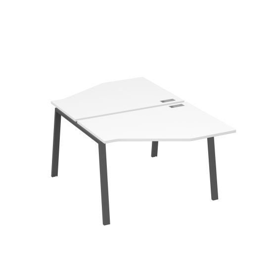 Рабочая станция TRE (2х120) со столами Техно белый премиум / металлокаркас антрацит