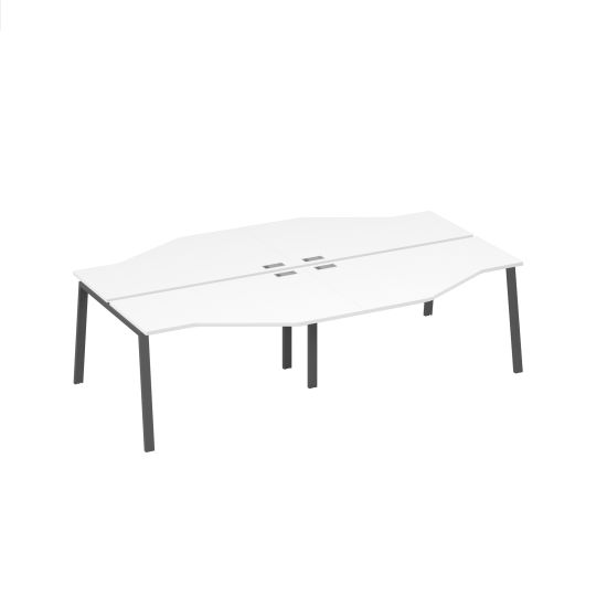 Рабочая станция на металлокаркасе TRE столы (4х140) Техно белый премиум / металлокаркас антрацит
