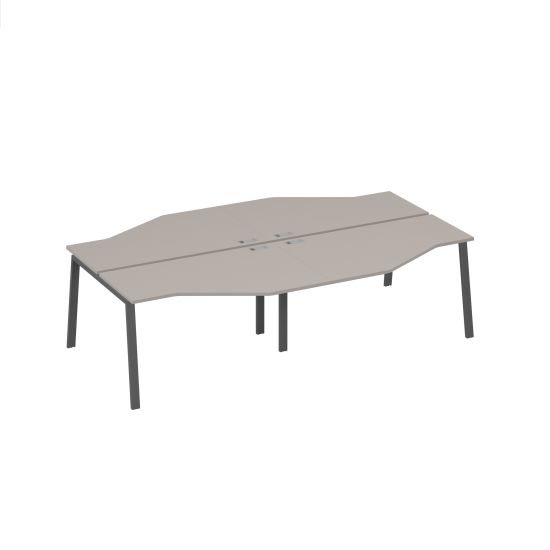 Рабочая станция на металлокаркасе TRE столы (4х140) Техно мокко премиум / металлокаркас антрацит