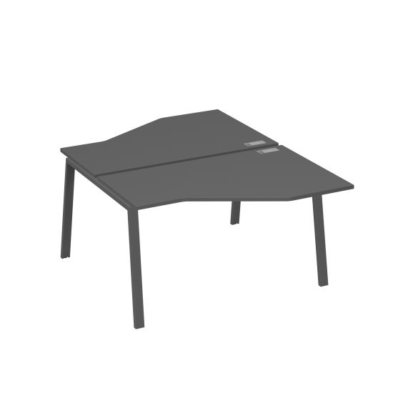 Рабочая станция (2х140) каркас TRE со столами Техно антрацит премиум / металлокаркас антрацит