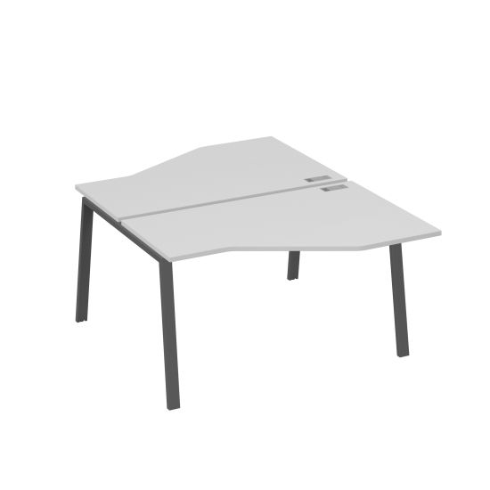 Рабочая станция (2х140) каркас TRE со столами Техно серый / металлокаркас антрацит