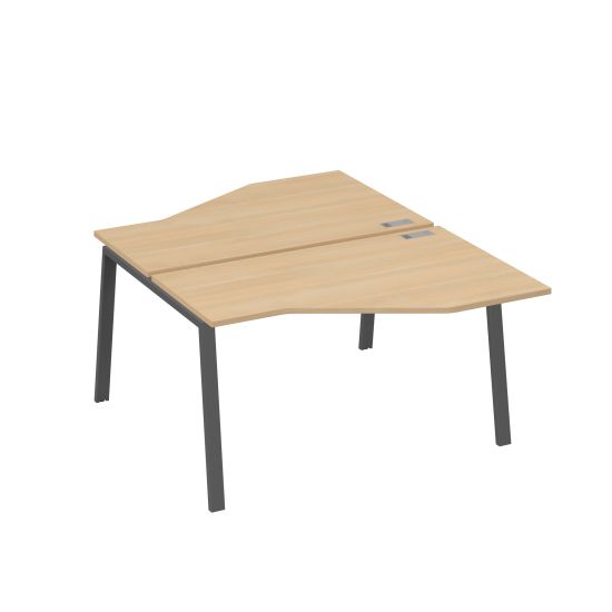 Рабочая станция (2х140) каркас TRE со столами Техно натуральный дуб / металлокаркас антрацит