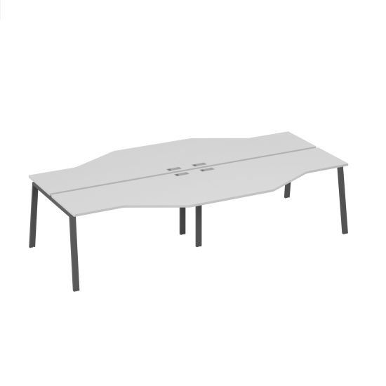 Станция рабочая 4х160 столы Техно на каркасе TRE серый / металлокаркас антрацит