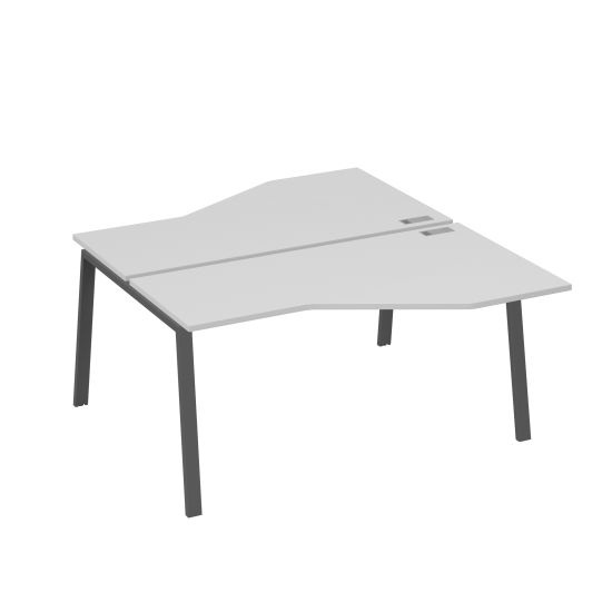 Рабочая станция каркас TRE столы (2х160) эргономичные Техно серый / металлокаркас антрацит