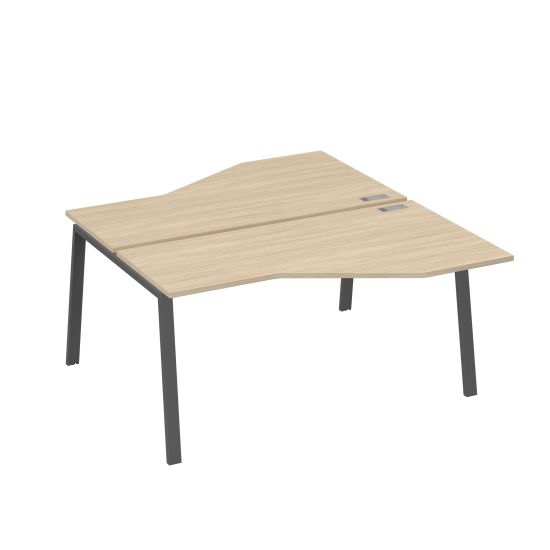 Рабочая станция каркас TRE столы (2х160) эргономичные Техно дуб скандинавский / металлокаркас антрацит