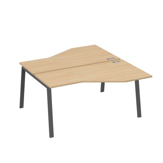 Рабочая станция каркас TRE столы (2х160) эргономичные Техно натуральный дуб / металлокаркас антрацит