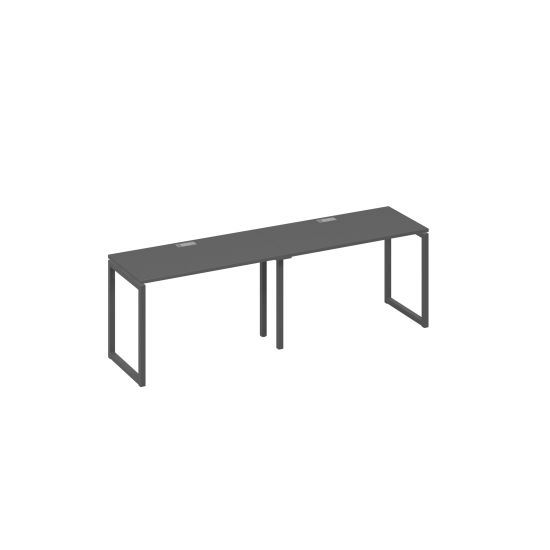 Рабочая станция на металлокаркасе QUATTRO (2х120) антрацит премиум / металлокаркас антрацит