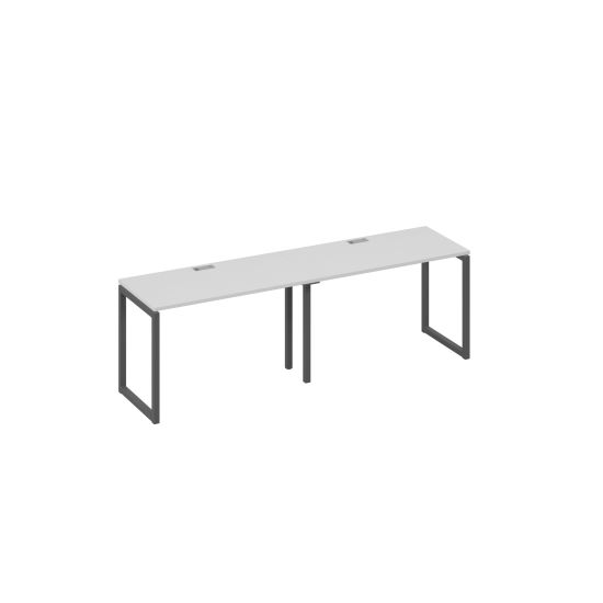 Рабочая станция на металлокаркасе QUATTRO (2х120) серый / металлокаркас антрацит