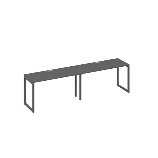 Рабочая станция на металлокаркасе QUATTRO (2х140) антрацит премиум / металлокаркас антрацит