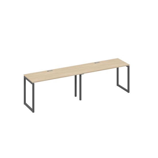 Рабочая станция на металлокаркасе QUATTRO (2х140) дуб скандинавский / металлокаркас антрацит