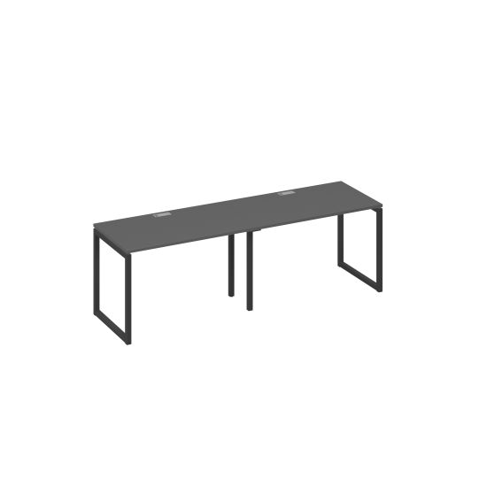 Рабочая станция на каркасе QUATTRO (2х120) антрацит премиум / металлокаркас антрацит