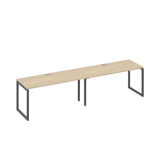 Станция рабочая на каркасе QUATTRO (2х160) дуб скандинавский / металлокаркас антрацит
