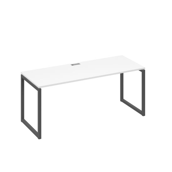 Стол письменный на металлокаркасе QUATTRO белый премиум / металлокаркас антрацит