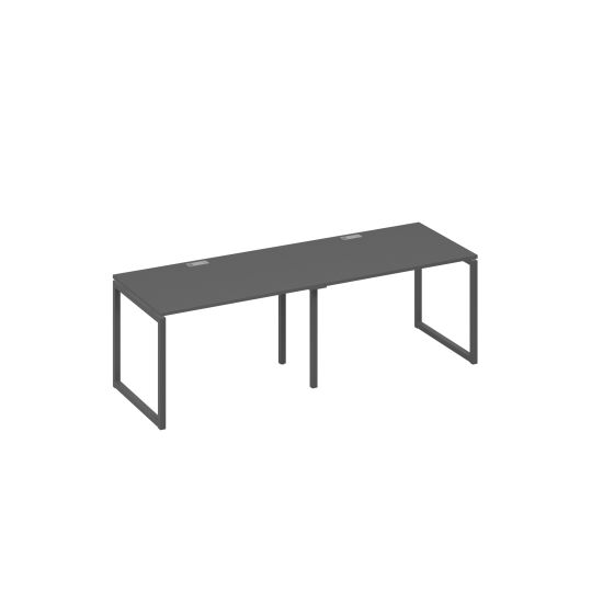 Рабочая станция на металлокаркасе QUATTRO (2х120) антрацит премиум / металлокаркас антрацит
