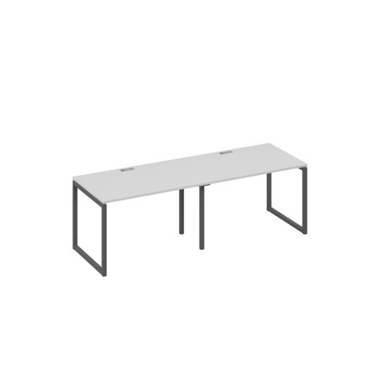 Рабочая станция на металлокаркасе QUATTRO (2х120) серый / металлокаркас антрацит