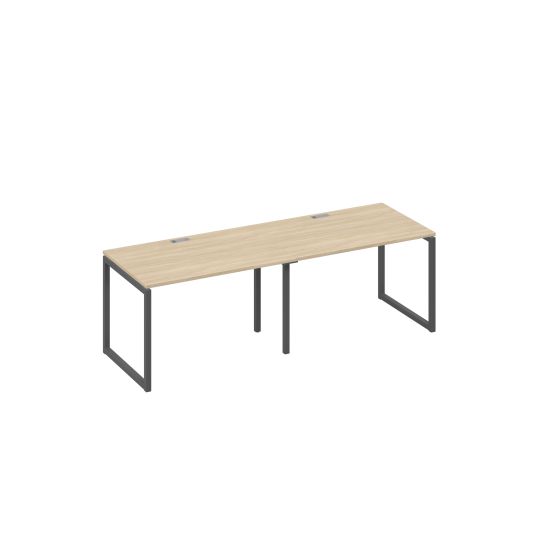 Рабочая станция на металлокаркасе QUATTRO (2х120) дуб скандинавский / металлокаркас антрацит