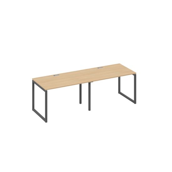 Рабочая станция на металлокаркасе QUATTRO (2х120) натуральный дуб / металлокаркас антрацит