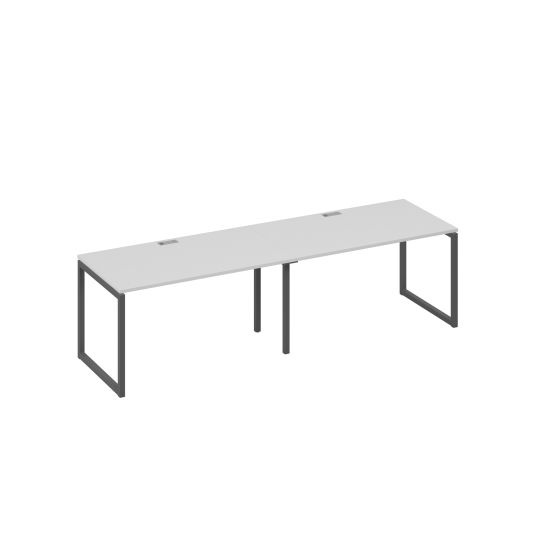 Рабочая станция (2х140) с металлокаркасом QUATTRO серый / металлокаркас антрацит