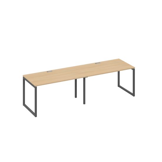 Рабочая станция (2х140) с металлокаркасом QUATTRO натуральный дуб / металлокаркас антрацит