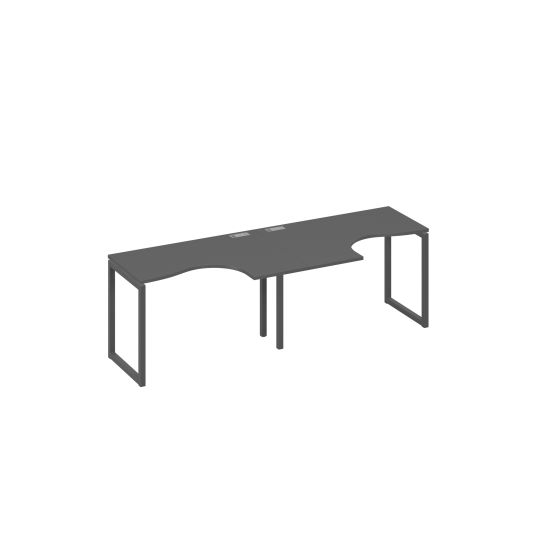Рабочая станция столы Классика опоры QUATTRO (2х120) антрацит премиум / металлокаркас антрацит