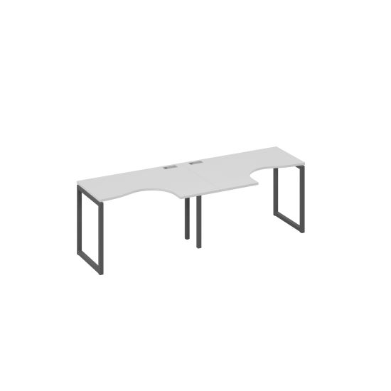 Рабочая станция столы Классика опоры QUATTRO (2х120) серый / металлокаркас антрацит