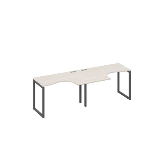 Рабочая станция столы Классика опоры QUATTRO (2х120) дуб / металлокаркас антрацит