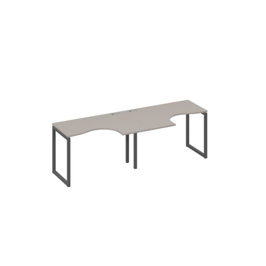 Рабочая станция столы Классика опоры QUATTRO (2х120) мокко премиум / металлокаркас антрацит