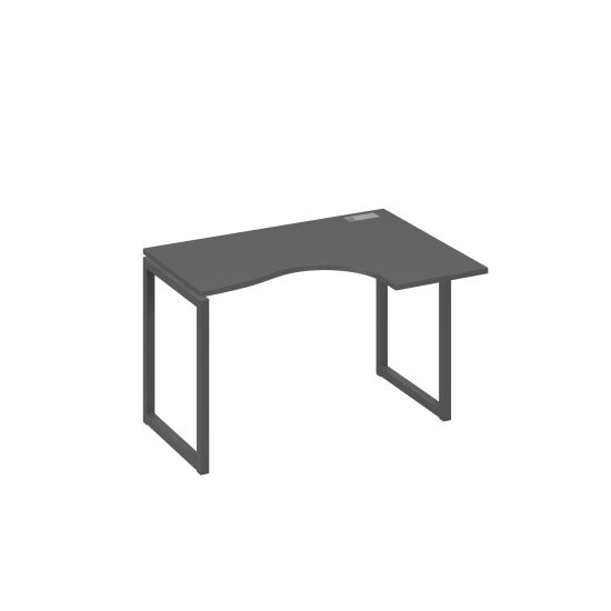 Стол 120 эргономичный правый Классика каркас QUATTRO антрацит премиум / металлокаркас антрацит