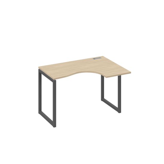 Стол 120 эргономичный правый Классика каркас QUATTRO дуб скандинавский / металлокаркас антрацит