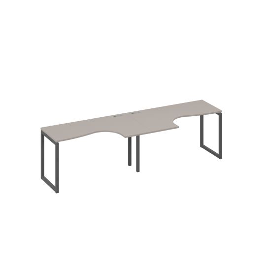 Станция столы 2х140 Классика эргономичные опоры QUATTRO мокко премиум / металлокаркас антрацит