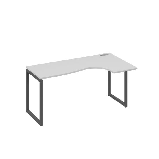 Стол правый Классика эргономичный на металлокаркасе QUATTRO серый / металлокаркас антрацит