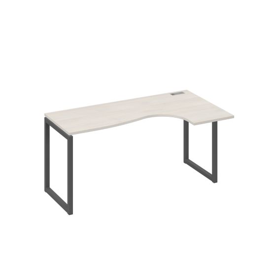 Стол правый Классика эргономичный на металлокаркасе QUATTRO дуб / металлокаркас антрацит