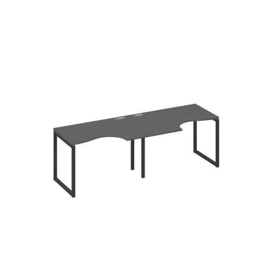 Рабочая станция столы Классика каркас QUATTRO (2х120) антрацит премиум / металлокаркас антрацит