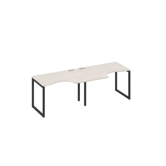 Рабочая станция столы Классика каркас QUATTRO (2х120) дуб / металлокаркас антрацит