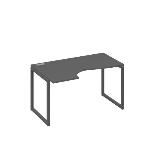 Стол Классика левый на металлокаркасе QUATTRO эргономичный антрацит премиум / металлокаркас антрацит