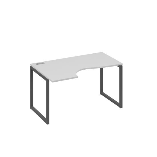 Стол Классика левый на металлокаркасе QUATTRO эргономичный серый / металлокаркас антрацит