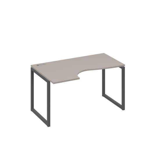 Стол Классика левый на металлокаркасе QUATTRO эргономичный мокко премиум / металлокаркас антрацит