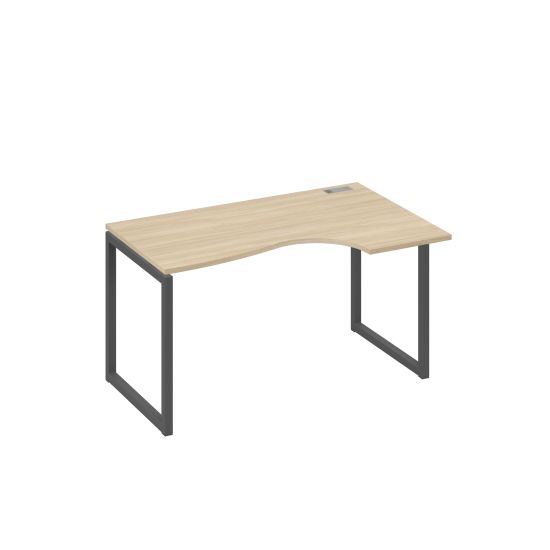 Стол правый Классика эргономичный на металлокаркасе QUATTRO дуб скандинавский / металлокаркас антрацит