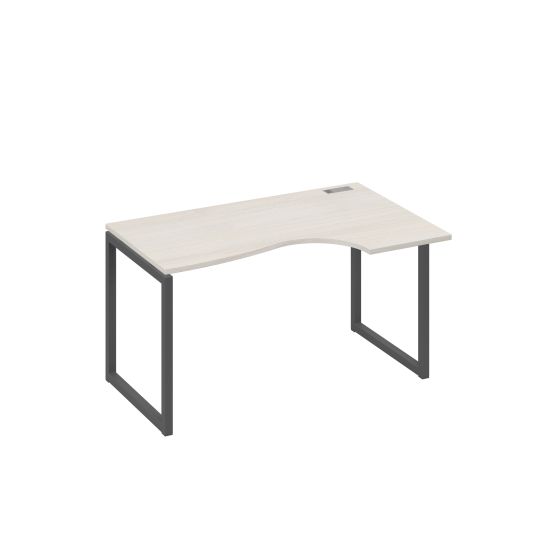 Стол правый Классика эргономичный на металлокаркасе QUATTRO дуб / металлокаркас антрацит