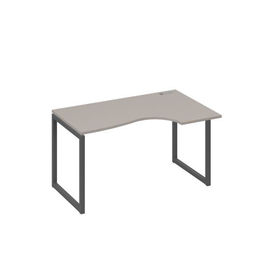 Стол правый Классика эргономичный на металлокаркасе QUATTRO мокко премиум / металлокаркас антрацит
