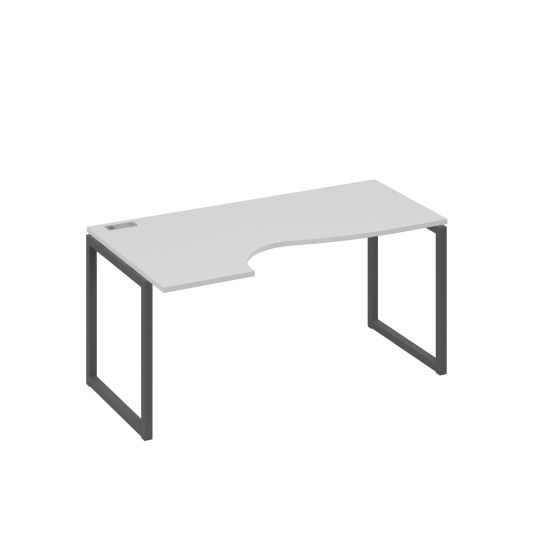 Стол эргономичный левый Классика на металлокаркасе QUATTRO серый / металлокаркас антрацит
