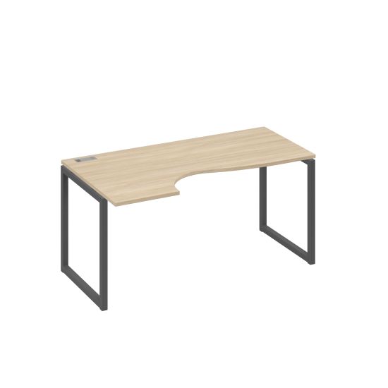 Стол эргономичный левый Классика на металлокаркасе QUATTRO дуб скандинавский / металлокаркас антрацит