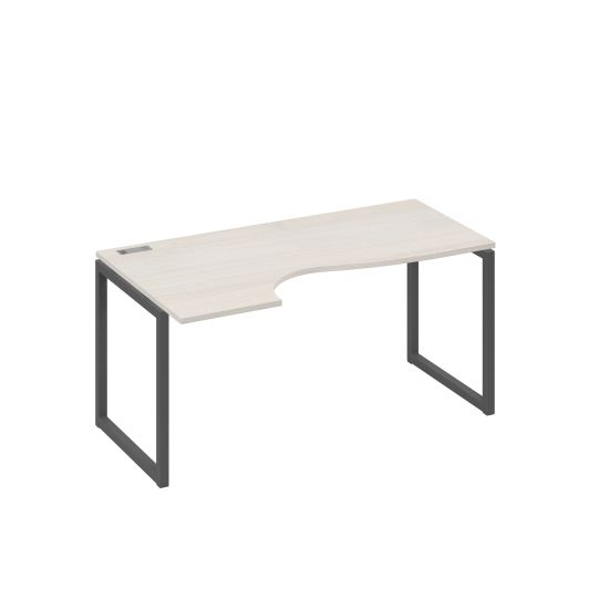 Стол эргономичный левый Классика на металлокаркасе QUATTRO дуб / металлокаркас антрацит